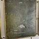 Vintage 1920s triptych barber mirror in gold and green faux crocodile leather - 37 x 87