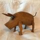 Natural wood pig sculpture Height 15cm Width 30cm