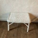 Vintage white rattan coffee table