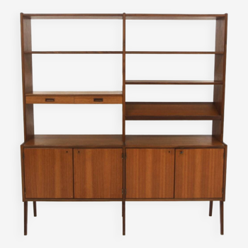 "Double" teak bookcase, Skaraborgs Möbelindustri, Sweden, 1950