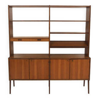 "Double" teak bookcase, Skaraborgs Möbelindustri, Sweden, 1950