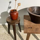 Brutalist ochre terracotta pot