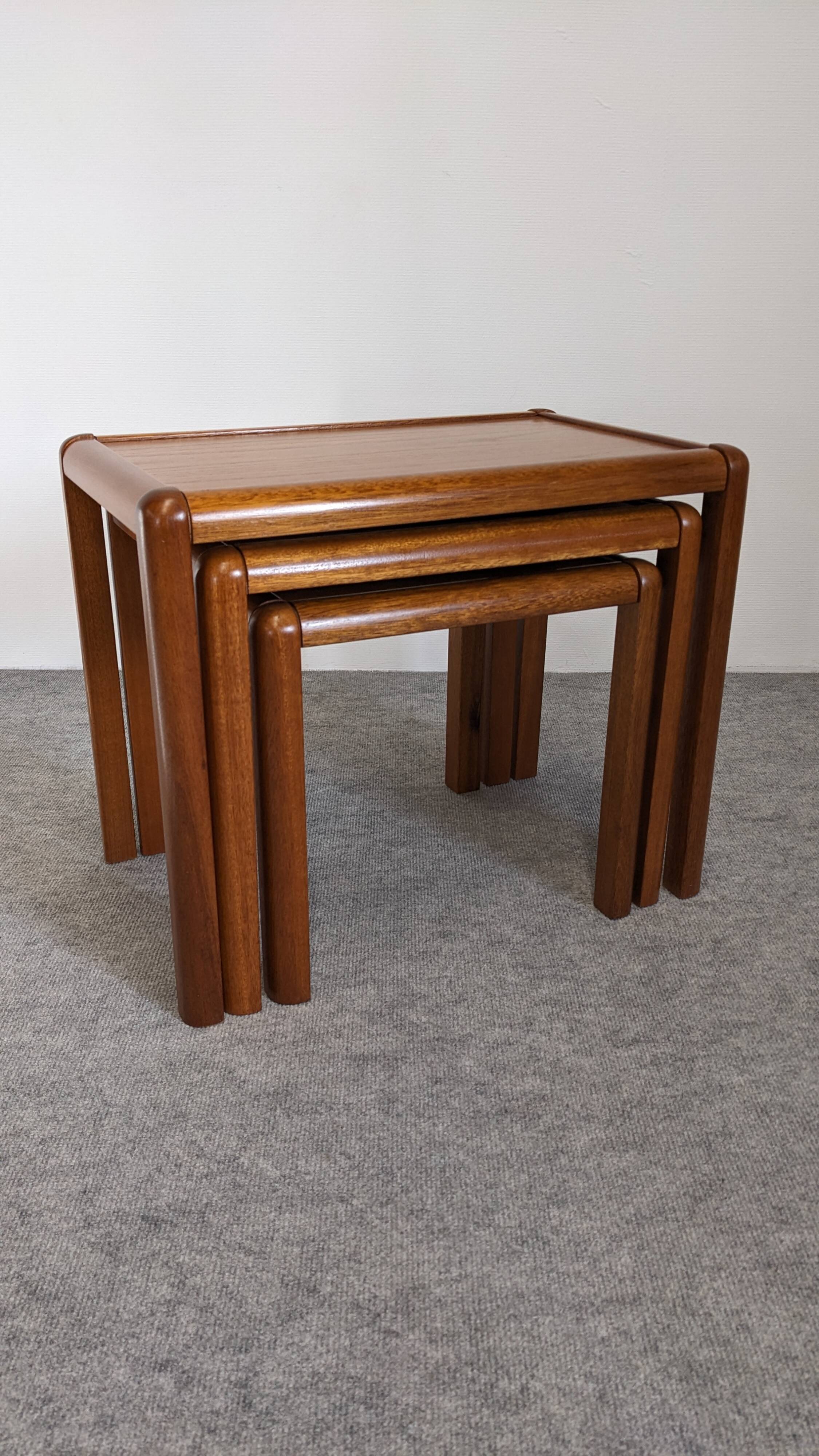 Nesting tables in Scandinavian style, made of teak, circa 1980