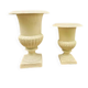 Cast iron garden vase cream white small