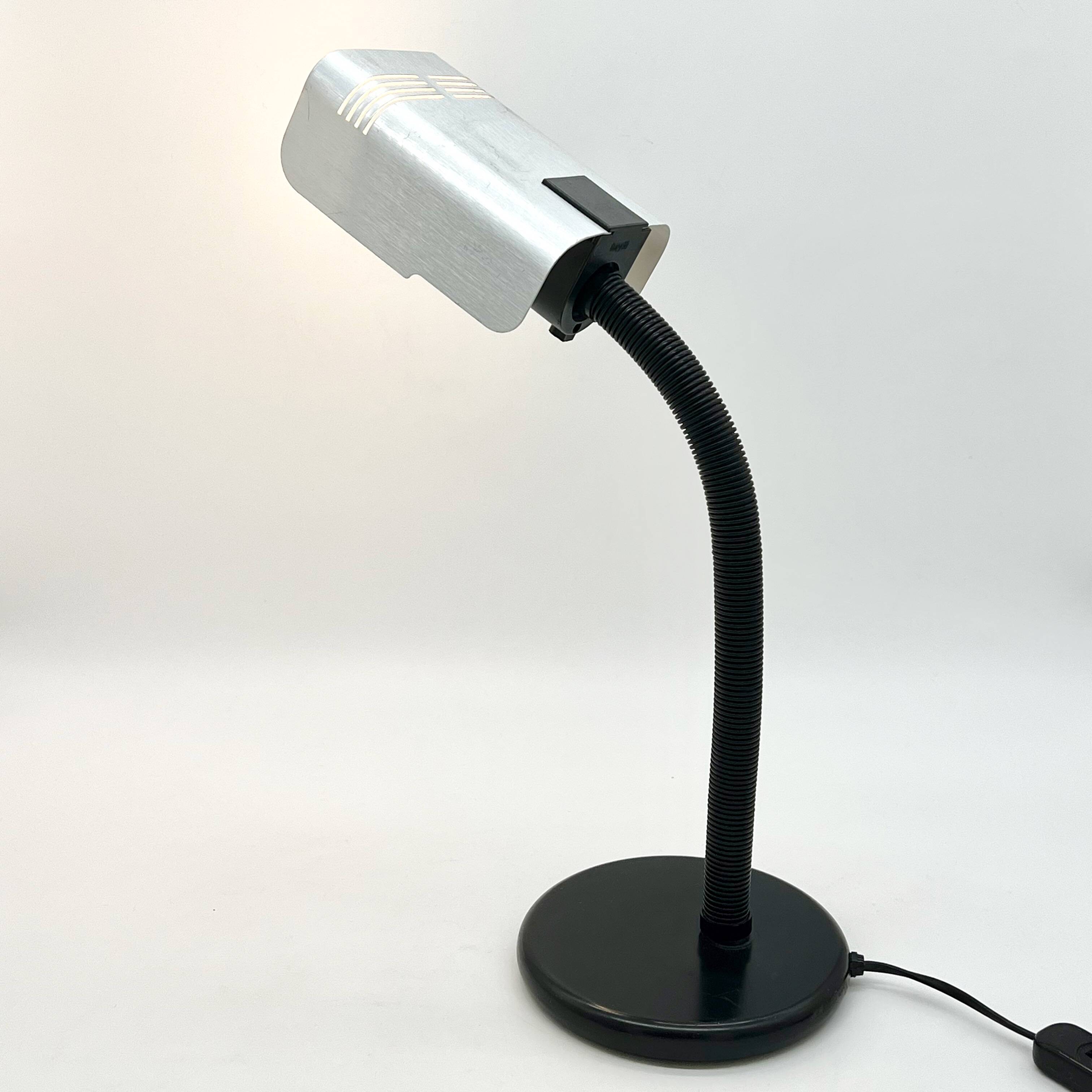 Targetti Sankey “brushed aluminum” lamp, 1960s/70s, Italy