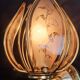 Pair of vintage brass wall sconces with glass shades