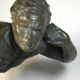 Art Deco regule sculpture on marble base by J. De Roncourt