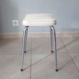 Vintage leather and chrome stool