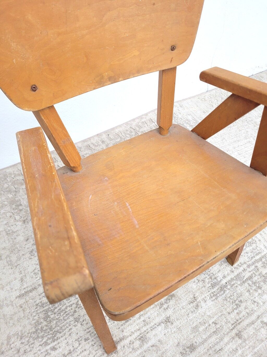 Fauteuil enfant vintage en bois 1960