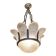 Art Deco Chandelier Sandblasted Pressed Glass, Nickel-plated Bronze 1930