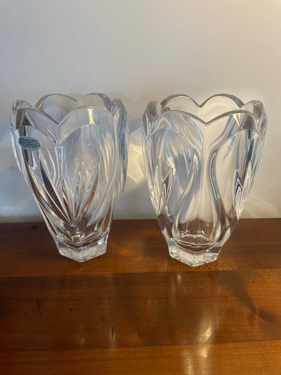 Pair of crystal vases