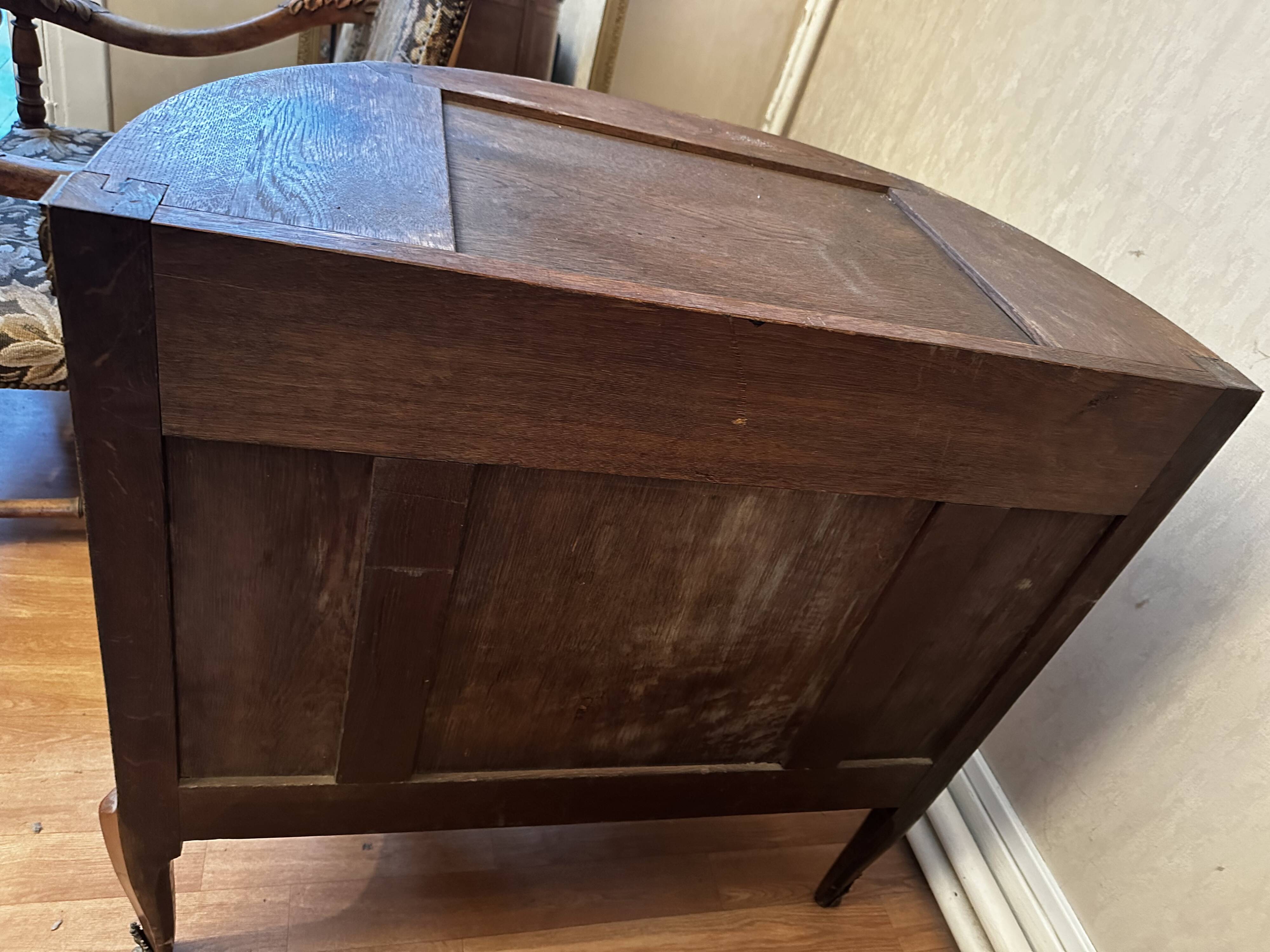 Louis XVI Style Half-Moon Chest of Drawers with Marquetry
