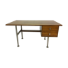 Desk  vintage Zebrano rosewood and steel