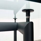 Italian model LC6 dining or office table in metal and glass by Le Corbusier, Pierre Jeanneret, Charlotte Perriand for Cassina.