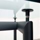 Italian model LC6 dining or office table in metal and glass by Le Corbusier, Pierre Jeanneret, Charlotte Perriand for Cassina.