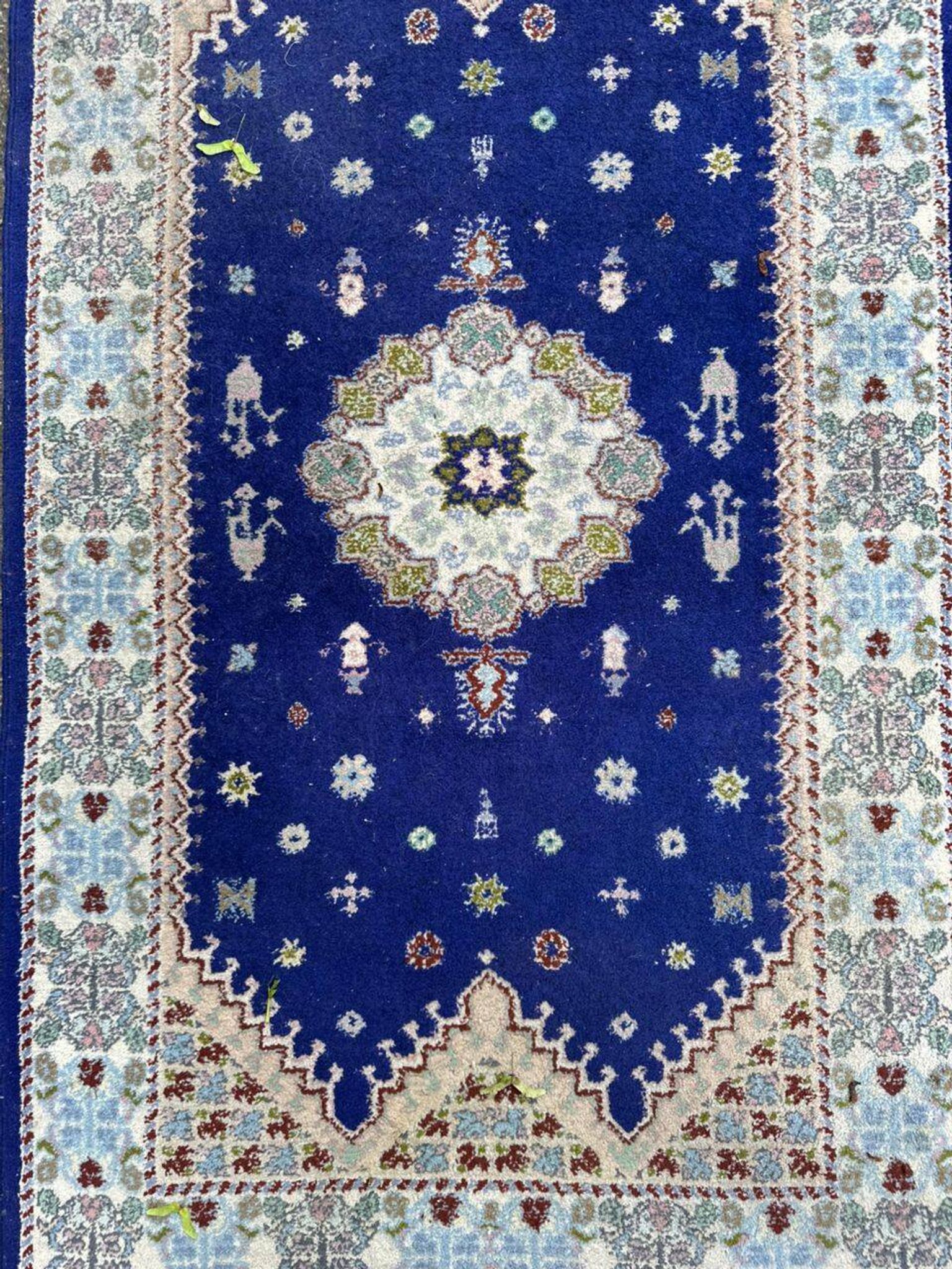 Authentic handmade Moroccan rug in blue, certified, 150x88cm.
