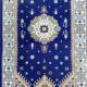 Tapis marocain artisanal fait main bleu certifié authentique 150x88cm