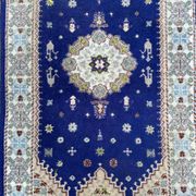 Authentic handmade Moroccan rug in blue, certified, 150x88cm.