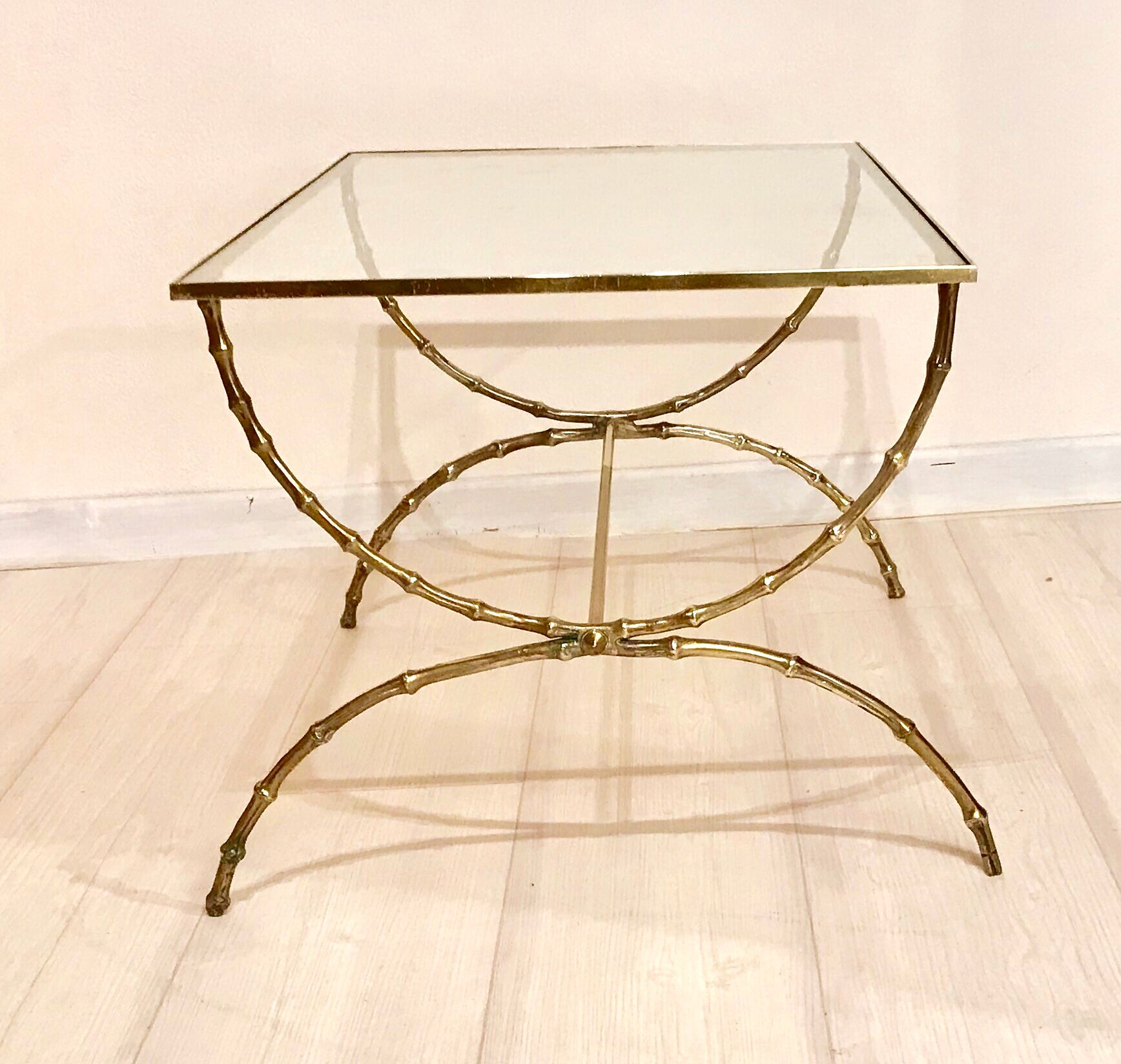 Bronze and glass coffee table, 1960s