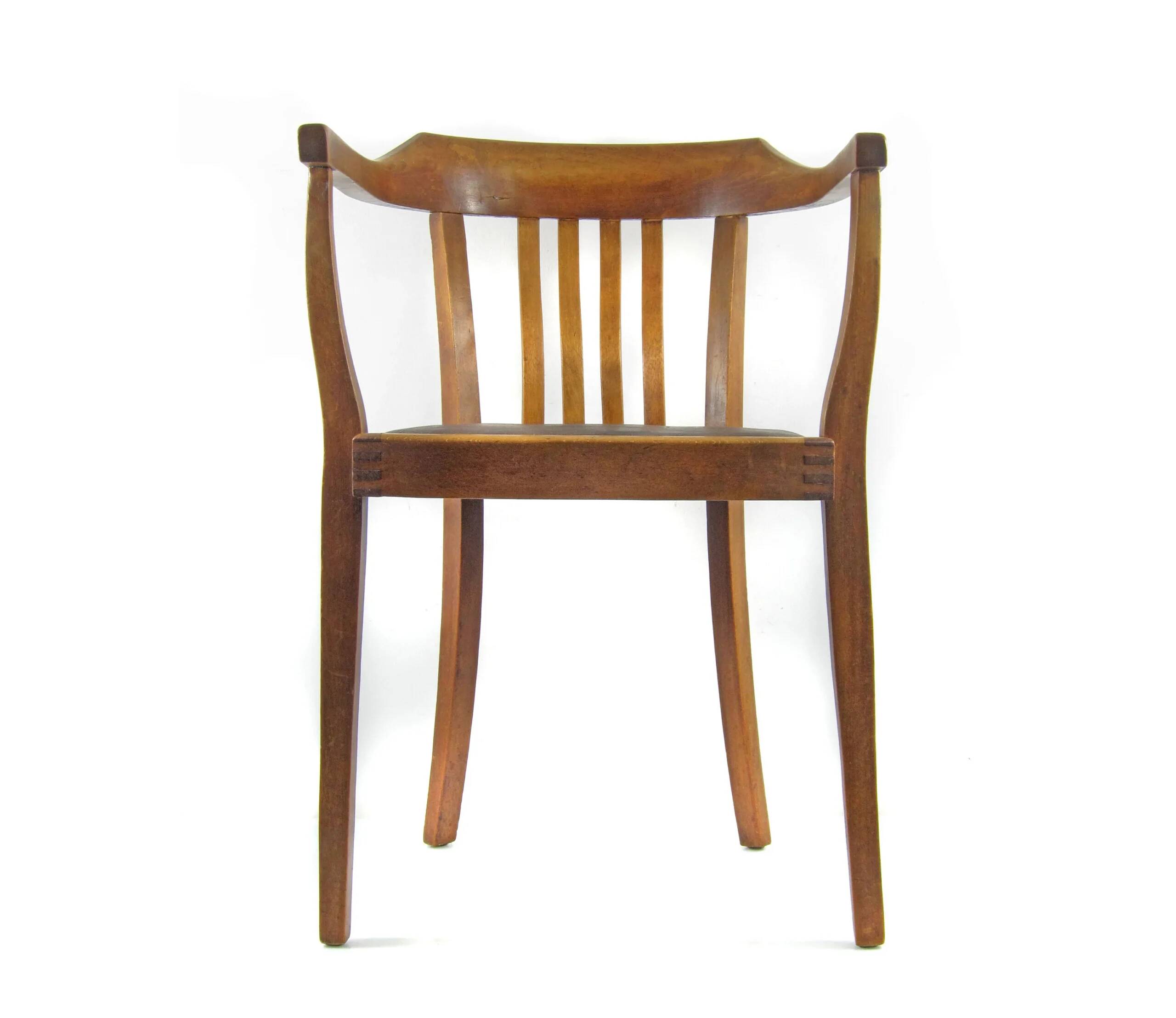 Antique Art Nouveau oak armchair, Austria or Germany circa 1910