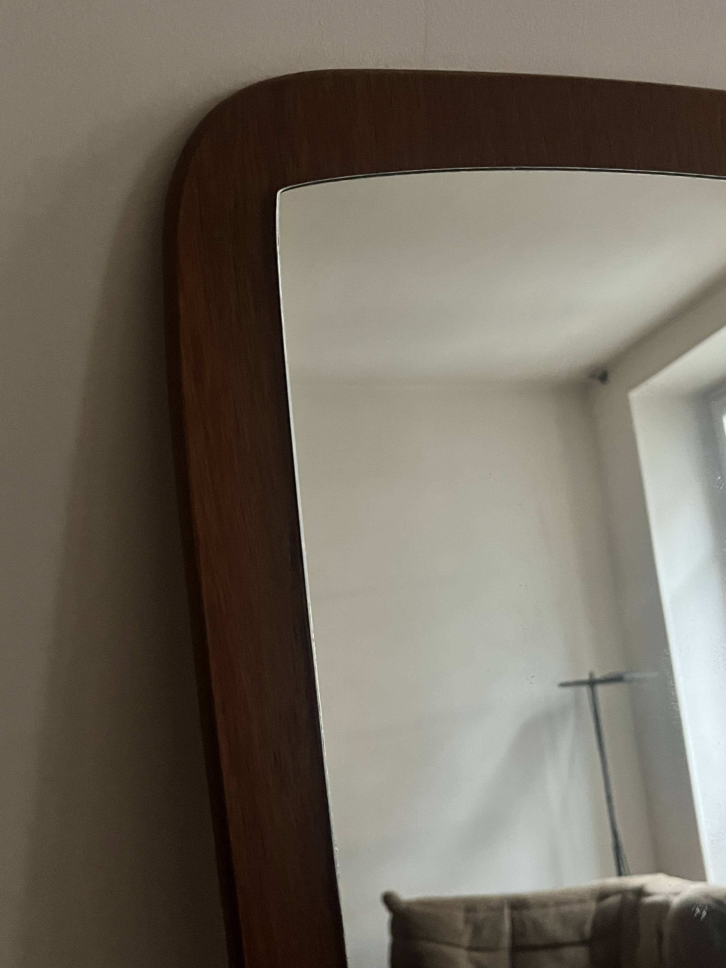 Scandinavian teak wood mirror, circa 1950 / 1960