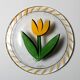 Kosta Boda Vintage Glass Plate: Yellow Tulip Design, Ulrica Hydman Vallien