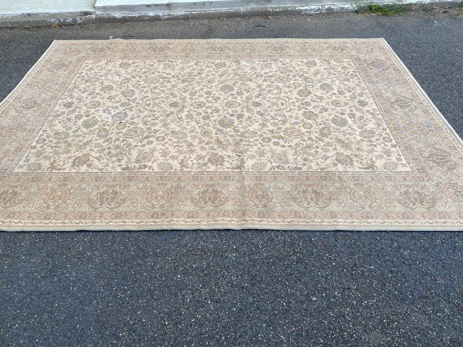 Persian rug beige wool flowers Faran Super 250x350cm Saint Maclou