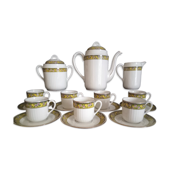 Coffee service for 7 people in porcelain from Méhun AB Paris