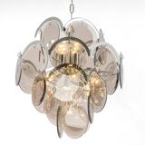 Vistosi Chrome Suspension with Smoked Glass Discs, Italy, 1970s