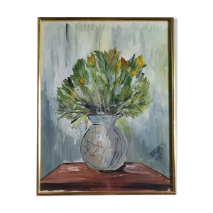 Aquarelle 'vase au Bouquet