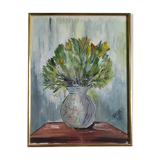 Watercolor 'Vase au Bouquet 1967' signed by BUAZAUX