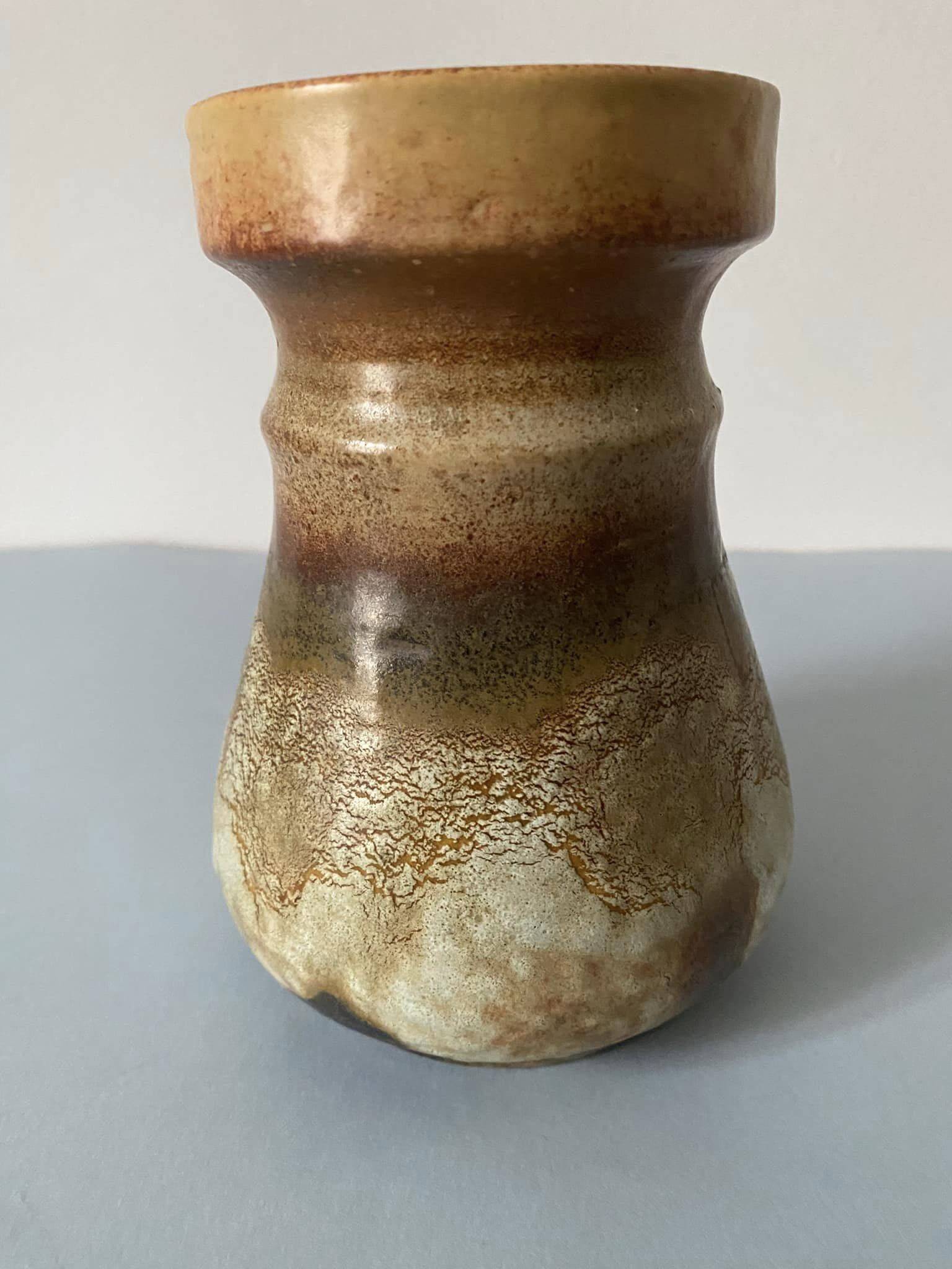 Pot-bellied ceramic vase with an eruptive surface, probably made by Scheurich Keramik (WG)