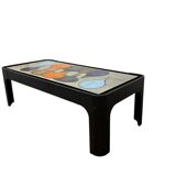 Vintage ceramic coffee table with rounded corners