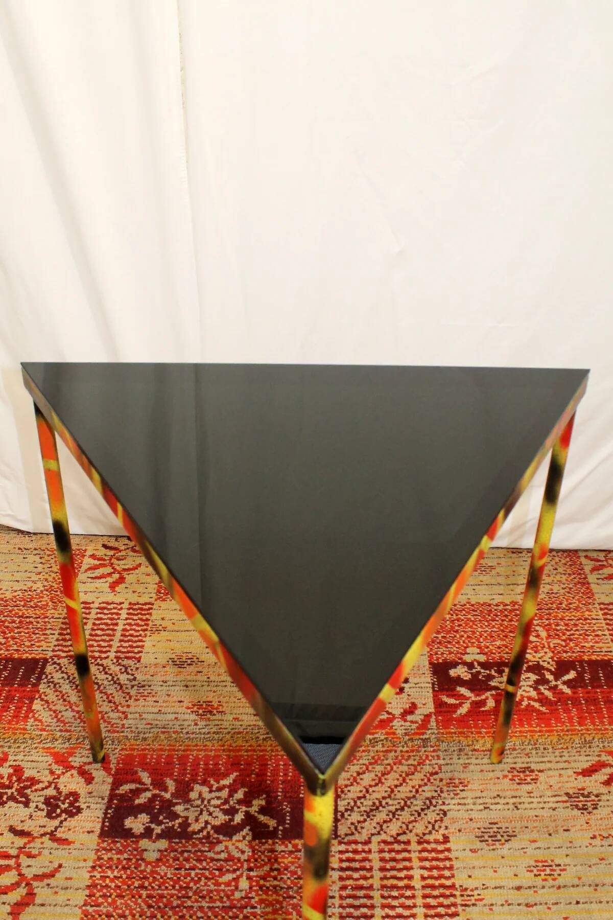 Vintage Eastern Bloc industrial side table, metal & wood accent table