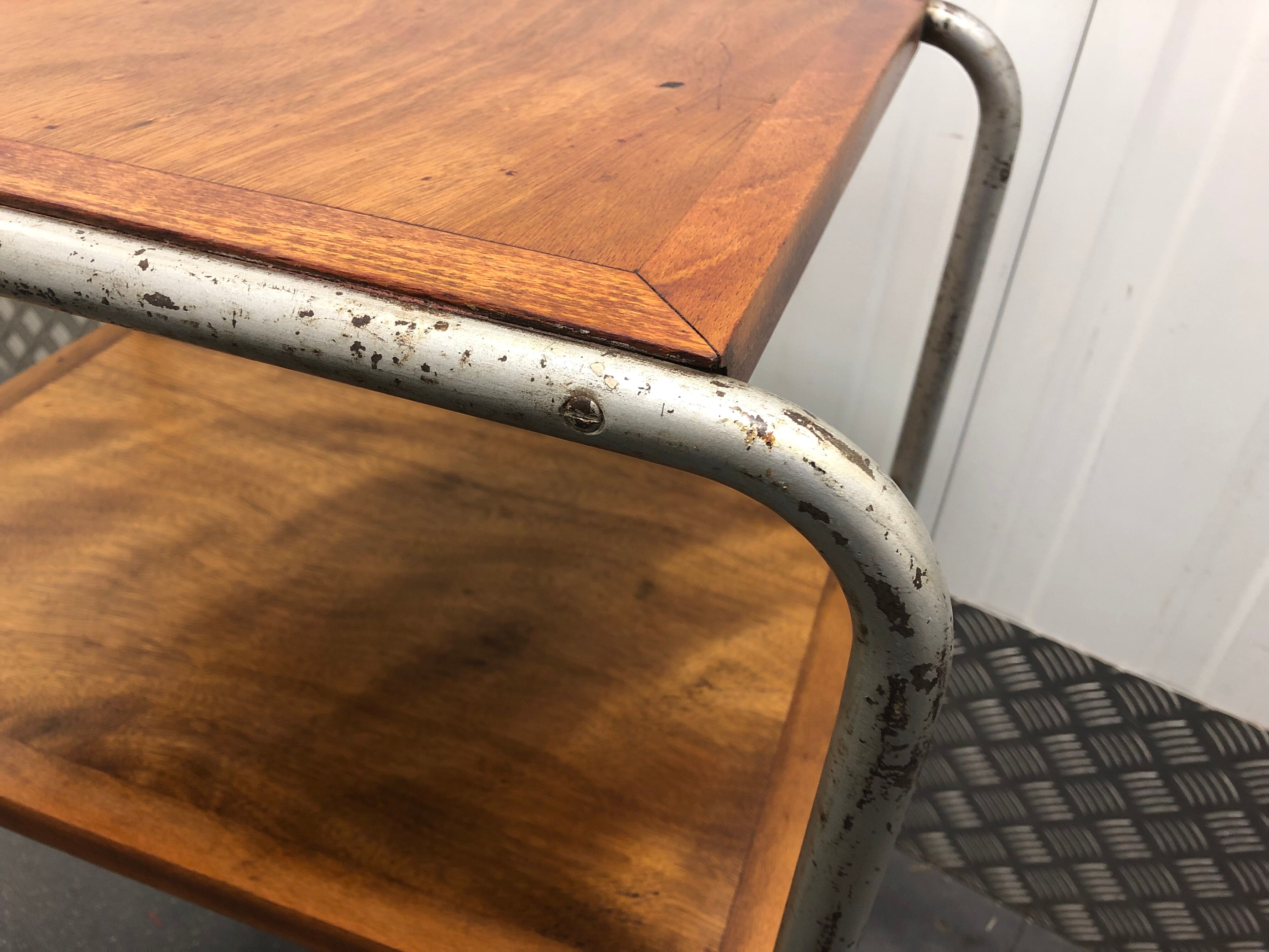 Bauhaus double wooden tray and tube structure around 1930