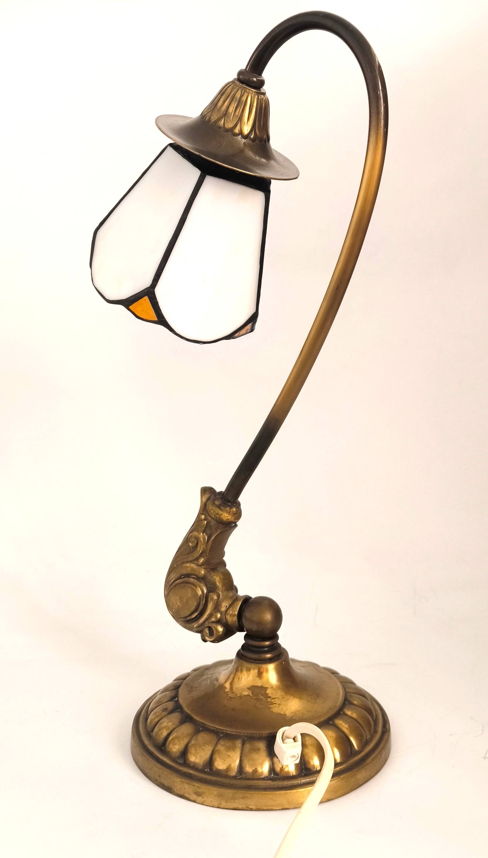 Tiffany-style bronze lamp from the mid-20th century.