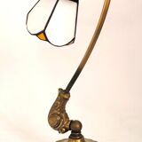 Tiffany-style bronze lamp from the mid-20th century.