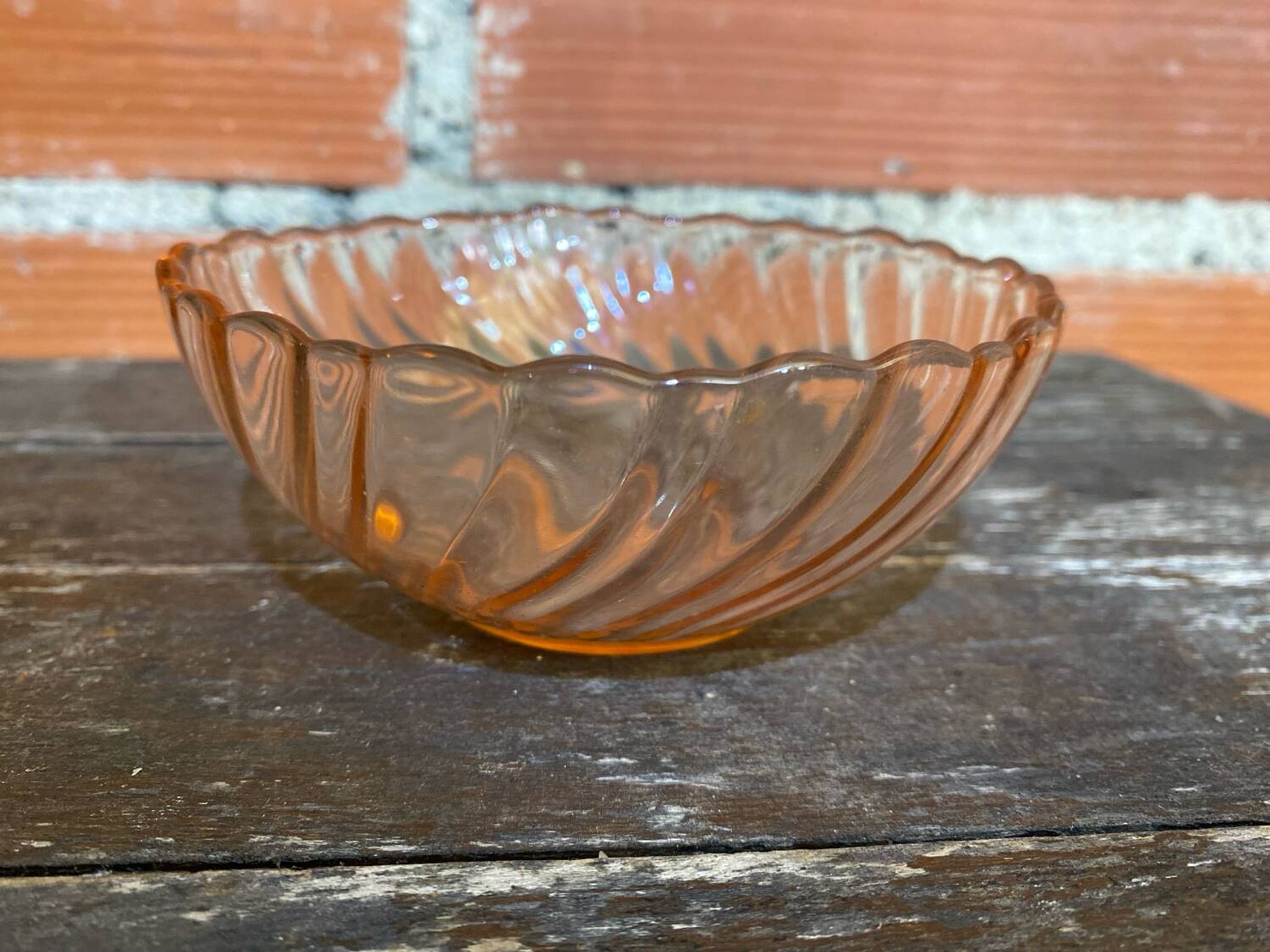 6 vintage pink moulded glass bowls arcoroc rosaline