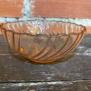6 vintage pink moulded glass bowls arcoroc rosaline