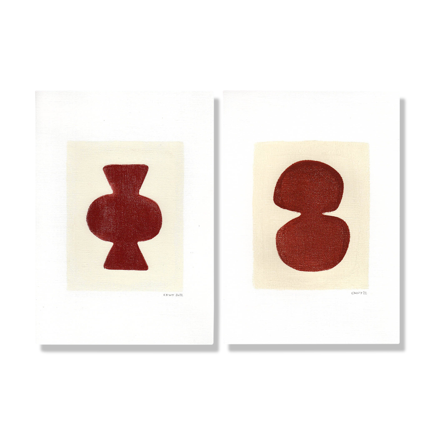 Duo of terracotta paints M760 and M761 signed EAWY