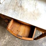 Coiffeuse, meuble de toilette en bois et marbre 80 x 48 cm