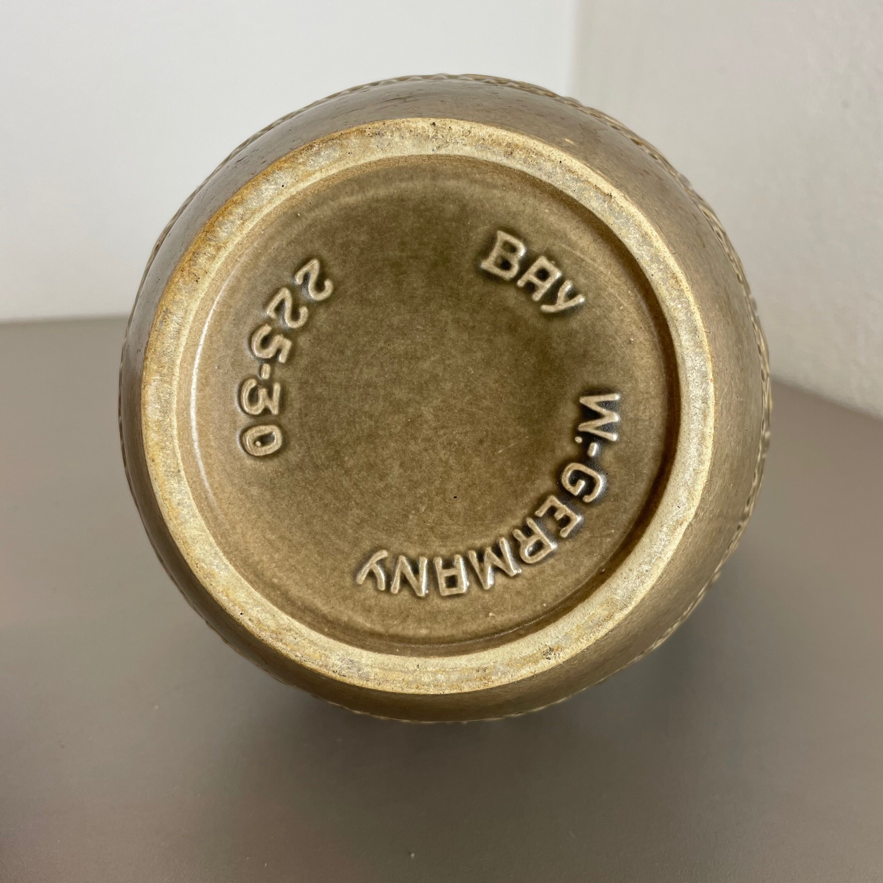 Set of 2 multi-color fat lava op art pottery vase made bay ceramics, germany