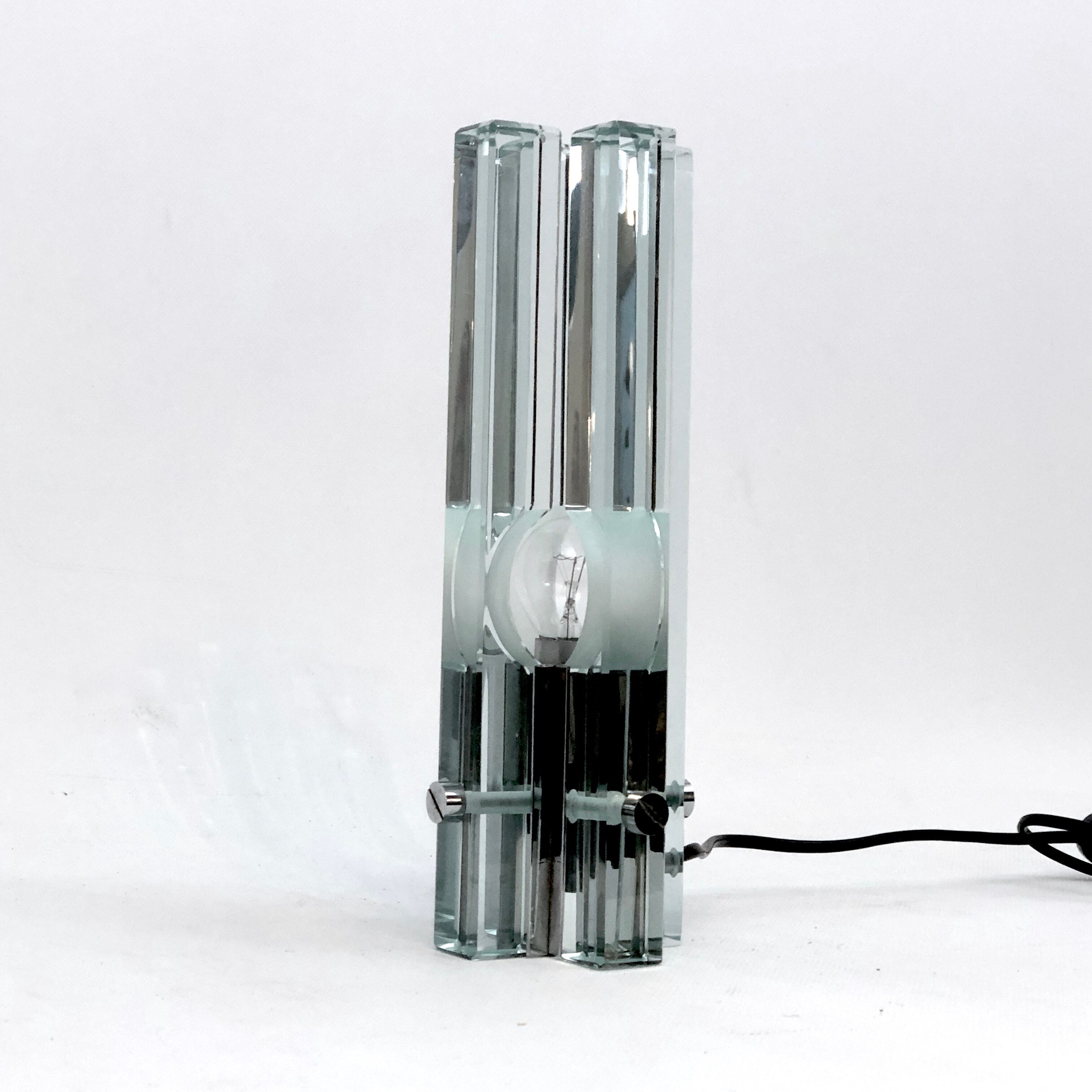 Gallotti e Radice, Vintage glass table lamp from 70s
