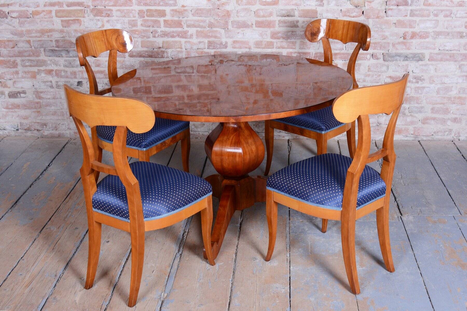 Biedermeier Cherrywood Chairs, Austria, 1820s, Set of 4