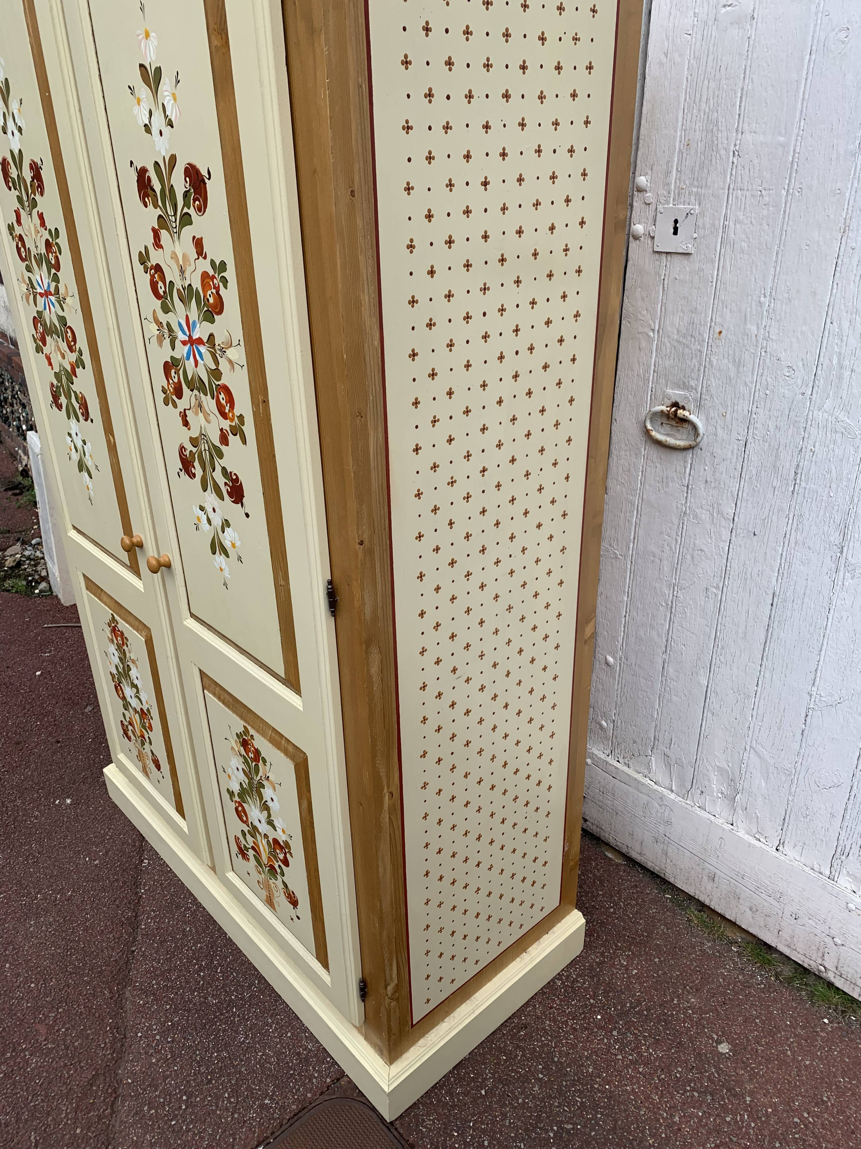 Wardrobe hand painted wardrobe flowers