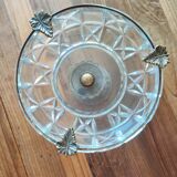 Coupe en cristal taillé cerclée de laiton, fin 19ème