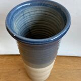Blue enamelled sandstone vase