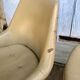 Set of 4 chairs tulip armchairs in beige skaï 1970