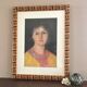 Old pastel portrait of young woman from the 1930s