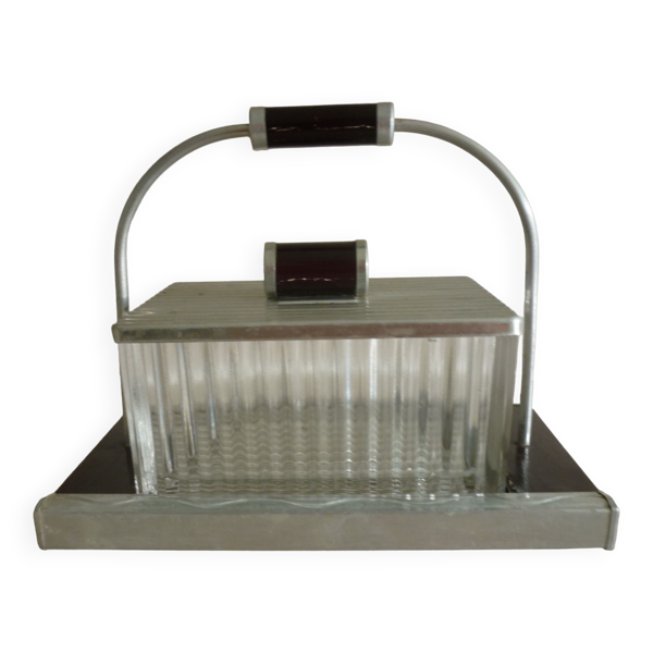Bonbonnière sur plateau miroir art déco 1930